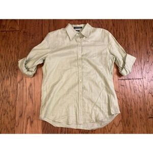 Lauren Ralph Lauren Linen Button Front Shirt Light Green Size Small